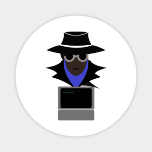 Lady Black (Afro W/Computer): A Cybersecurity Design Magnet